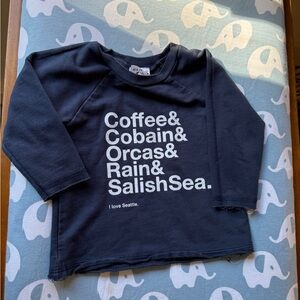 Seattle Navy Graphic Long Sleeve Kids Tee